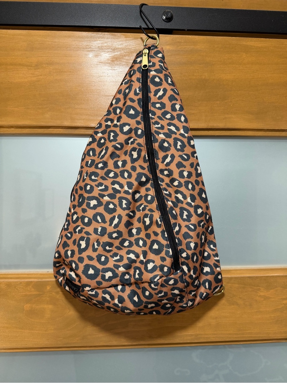 Canvelle Contour Leopard Print Sling Bag - Brown